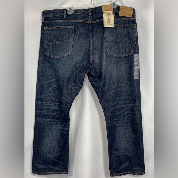 Polo Ralph Lauren The Hampton Relaxed Straight Fit Blue Jeans New Size 42/30 - Picture 1 of 7